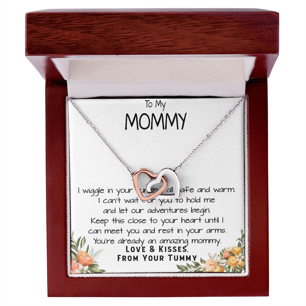 Mommy Necklace, To My Mommy Necklace, Gift For Mom To Be Necklace, Gift For First Time Mom, Expecting Mother Necklace, New Mom Necklace Gift Mother's Day Interlocking Hearts Necklace