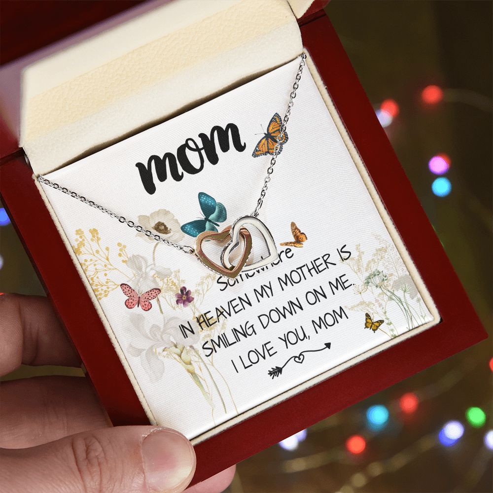 Mom Necklace Gift -Love You Always And Forever - Mother's Day Gift Mother's Day Interlocking Hearts Necklace