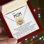 Mom Necklace Gift - To My Mom Necklace - Thank You For Giving Me The Best Things In Life Mother's Day Interlocking Hearts Necklace