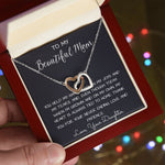 To My Beautiful Mom Necklace, Thank You For Never Ending Love From Daughter, Necklace Gift For Mom Mother's Day Interlocking Hearts Necklace