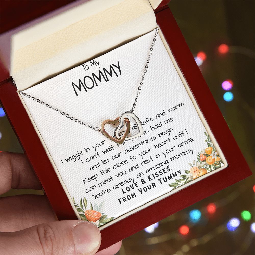 Mommy Necklace, To My Mommy Necklace, Gift For Mom To Be Necklace, Gift For First Time Mom, Expecting Mother Necklace, New Mom Necklace Gift Mother's Day Interlocking Hearts Necklace