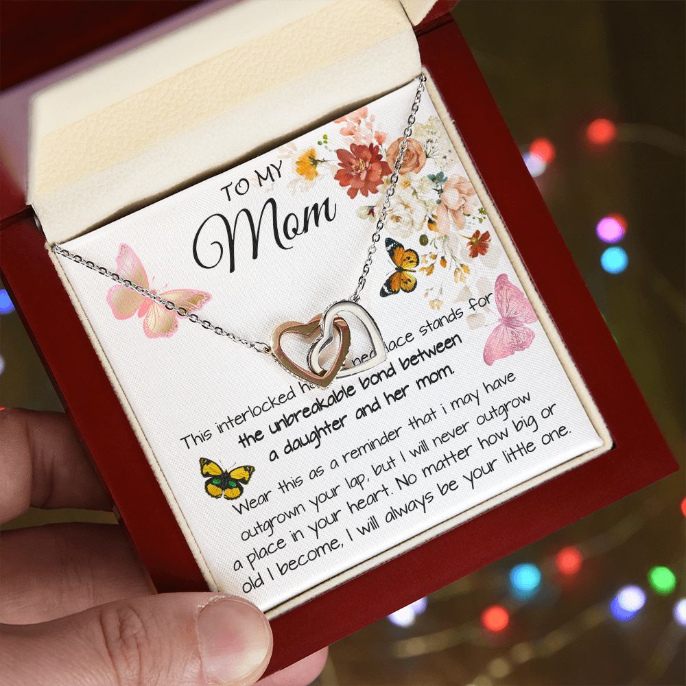 Mom Necklace Gift - To My Mom - Gift From Daughter - Mother's Day Necklace Mother's Day Interlocking Hearts Necklace