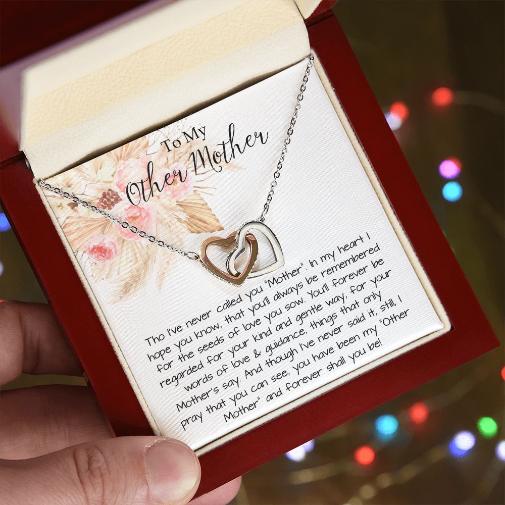 Bonus Mom Necklace, To My Other Mother Necklace, Gift For Second Mom, Mother-In-Law, Bonus Mom Mother's Day Interlocking Hearts Necklace