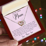 Gift For Mom From Son To My Caring Mum Necklace, Gift For Mother's Day Jewelry Mother's Day Interlocking Hearts Necklace