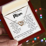 To My Amazing Mom Necklace From Son Little Boy You Taught Me Right Mom Birthday Gift For Her Mother's Day Necklace Mother's Day Interlocking Hearts Necklace