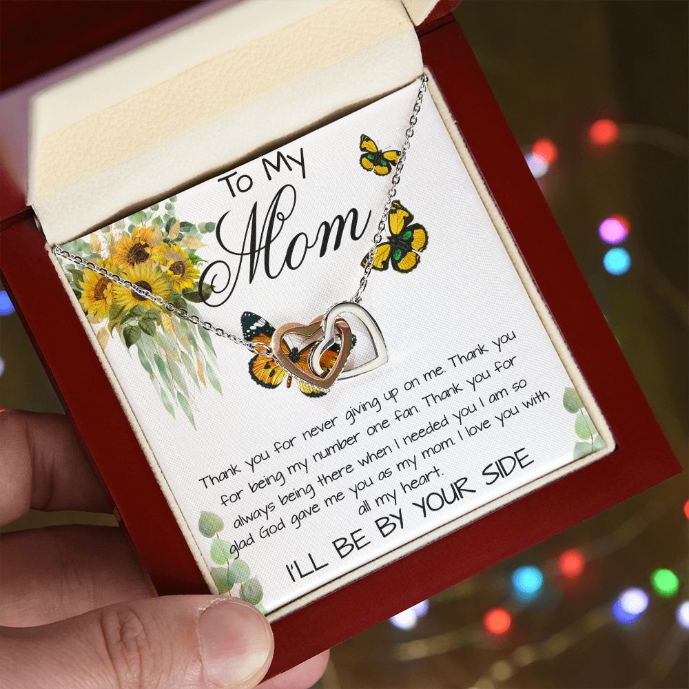 Mom Necklace, To My Mom Gift Necklace, Mother's Day Cute Gift For Mom, Mother Daughter Necklace Mother's Day Interlocking Hearts Necklace