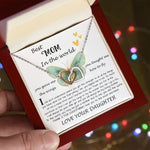 Mom Necklace Gift - Daughter Gift To Best Mom, You Gave Me The Wings To Fly Mom Necklace Mother's Day Interlocking Hearts Necklace