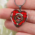 Scotstee Shop - MacDougall Modern Clan Tartan Heart Necklace Jewelry, Gold Heart Necklace, Silver Heart Necklace