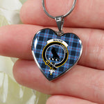MacKie Blue Scottish Clan Heart Necklacemother's day gifts, gifts for mom, best gift for girlfriend, Tartan Heart Necklace Jewelry, Gold Heart Necklace, Silver Heart Necklace, Plaid Heart Necklace