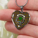 Kinninmont Scottish Clan Heart Necklacemother's day gifts, gifts for mom, best gift for girlfriend, Tartan Heart Necklace Jewelry, Gold Heart Necklace, Silver Heart Necklace, Plaid Heart Necklace