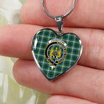 Johnstone Dress Scottish Clan Heart Necklacemother's day gifts, gifts for mom, best gift for girlfriend, Tartan Heart Necklace Jewelry, Gold Heart Necklace, Silver Heart Necklace, Plaid Heart Necklace