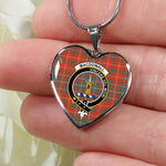 MacDougall Garthland Ancient Scottish Clan Heart Necklacemother's day gifts, gifts for mom, best gift for girlfriend, Tartan Heart Necklace Jewelry, Gold Heart Necklace, Silver Heart Necklace, Plaid Heart Necklace