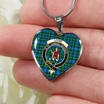 Lyon Scottish Clan Heart Necklacemother's day gifts, gifts for mom, best gift for girlfriend, Tartan Heart Necklace Jewelry, Gold Heart Necklace, Silver Heart Necklace, Plaid Heart Necklace