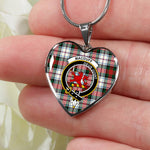 MacDuff Dress Modern Scottish Clan Heart Necklacemother's day gifts, gifts for mom, best gift for girlfriend, Tartan Heart Necklace Jewelry, Gold Heart Necklace, Silver Heart Necklace, Plaid Heart Necklace