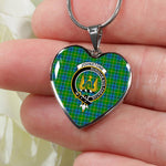 Johnstone Scottish Clan Heart Necklacemother's day gifts, gifts for mom, best gift for girlfriend, Tartan Heart Necklace Jewelry, Gold Heart Necklace, Silver Heart Necklace, Plaid Heart Necklace
