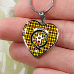 Jardine Yellow Scottish Clan Heart Necklacemother's day gifts, gifts for mom, best gift for girlfriend, Tartan Heart Necklace Jewelry, Gold Heart Necklace, Silver Heart Necklace, Plaid Heart Necklace
