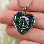 MacIntyre Hunting Modern Scottish Clan Heart Necklacemother's day gifts, gifts for mom, best gift for girlfriend, Tartan Heart Necklace Jewelry, Gold Heart Necklace, Silver Heart Necklace, Plaid Heart Necklace