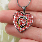 MacDougall Dress Scottish Clan Heart Necklacemother's day gifts, gifts for mom, best gift for girlfriend, Tartan Heart Necklace Jewelry, Gold Heart Necklace, Silver Heart Necklace, Plaid Heart Necklace