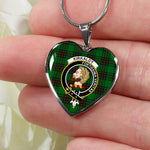 Kirkaldy Scottish Clan Heart Necklacemother's day gifts, gifts for mom, best gift for girlfriend, Tartan Heart Necklace Jewelry, Gold Heart Necklace, Silver Heart Necklace, Plaid Heart Necklace