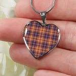 Jacobite Scottish Clan Heart Necklacemother's day gifts, gifts for mom, best gift for girlfriend, Tartan Heart Necklace Jewelry, Gold Heart Necklace, Silver Heart Necklace, Plaid Heart Necklace