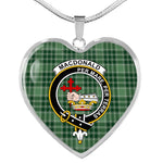 MacDonald Clan Donald Lord Of The Isles Hunting Scottish Clan Heart Necklacemother's day gifts, gifts for mom, best gift for girlfriend, Tartan Heart Necklace Jewelry, Gold Heart Necklace, Silver Heart Necklace, Plaid Heart Necklace