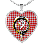 Lennox Crest Dress Scottish Clan Heart Necklacemother's day gifts, gifts for mom, best gift for girlfriend, Tartan Heart Necklace Jewelry, Gold Heart Necklace, Silver Heart Necklace, Plaid Heart Necklace