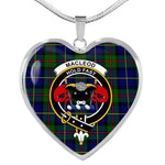 MacLeod Of Harris Modern Scottish Clan Heart Necklacemother's day gifts, gifts for mom, best gift for girlfriend, Tartan Heart Necklace Jewelry, Gold Heart Necklace, Silver Heart Necklace, Plaid Heart Necklace