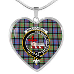 MacDonald Of Sleat Ancient Scottish Clan Heart Necklacemother's day gifts, gifts for mom, best gift for girlfriend, Tartan Heart Necklace Jewelry, Gold Heart Necklace, Silver Heart Necklace, Plaid Heart Necklace