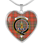 MacDougall Garthland Ancient Scottish Clan Heart Necklacemother's day gifts, gifts for mom, best gift for girlfriend, Tartan Heart Necklace Jewelry, Gold Heart Necklace, Silver Heart Necklace, Plaid Heart Necklace