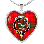 Scotstee Shop - MacDougall Modern Clan Tartan Heart Necklace Jewelry, Gold Heart Necklace, Silver Heart Necklace