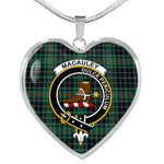 MacAuley Hunting Scottish Clan Heart Necklacemother's day gifts, gifts for mom, best gift for girlfriend, Tartan Heart Necklace Jewelry, Gold Heart Necklace, Silver Heart Necklace, Plaid Heart Necklace