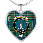 Kirkpatrick Scottish Clan Heart Necklacemother's day gifts, gifts for mom, best gift for girlfriend, Tartan Heart Necklace Jewelry, Gold Heart Necklace, Silver Heart Necklace, Plaid Heart Necklace