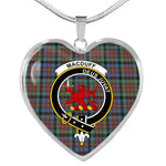 MacDuff Hunting Ancient Scottish Clan Heart Necklacemother's day gifts, gifts for mom, best gift for girlfriend, Tartan Heart Necklace Jewelry, Gold Heart Necklace, Silver Heart Necklace, Plaid Heart Necklace