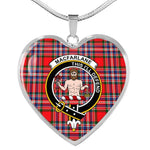 MacFarlane Modern Scottish Clan Heart Necklacemother's day gifts, gifts for mom, best gift for girlfriend, Tartan Heart Necklace Jewelry, Gold Heart Necklace, Silver Heart Necklace, Plaid Heart Necklace