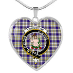 Livingstone Dress Scottish Clan Heart Necklacemother's day gifts, gifts for mom, best gift for girlfriend, Tartan Heart Necklace Jewelry, Gold Heart Necklace, Silver Heart Necklace, Plaid Heart Necklace