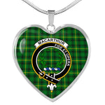 MacArthur Scottish Clan Heart Necklacemother's day gifts, gifts for mom, best gift for girlfriend, Tartan Heart Necklace Jewelry, Gold Heart Necklace, Silver Heart Necklace, Plaid Heart Necklace