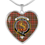 MacKintosh Hunting Weathered Scottish Clan Heart Necklacemother's day gifts, gifts for mom, best gift for girlfriend, Tartan Heart Necklace Jewelry, Gold Heart Necklace, Silver Heart Necklace, Plaid Heart Necklace