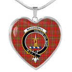 MacDowall Of Garthland Scottish Clan Heart Necklacemother's day gifts, gifts for mom, best gift for girlfriend, Tartan Heart Necklace Jewelry, Gold Heart Necklace, Silver Heart Necklace, Plaid Heart Necklace
