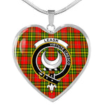 Leask Red Scottish Clan Heart Necklacemother's day gifts, gifts for mom, best gift for girlfriend, Tartan Heart Necklace Jewelry, Gold Heart Necklace, Silver Heart Necklace, Plaid Heart Necklace