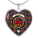 MacDuff Hunting Modern Scottish Clan Heart Necklacemother's day gifts, gifts for mom, best gift for girlfriend, Tartan Heart Necklace Jewelry, Gold Heart Necklace, Silver Heart Necklace, Plaid Heart Necklace
