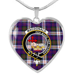 MacDonald Clan Donald Dress Modern Scottish Clan Heart Necklacemother's day gifts, gifts for mom, best gift for girlfriend, Tartan Heart Necklace Jewelry, Gold Heart Necklace, Silver Heart Necklace, Plaid Heart Necklace