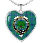 Irvine Ancient Scottish Clan Heart Necklacemother's day gifts, gifts for mom, best gift for girlfriend, Tartan Heart Necklace Jewelry, Gold Heart Necklace, Silver Heart Necklace, Plaid Heart Necklace