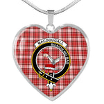 MacDougall Dress Scottish Clan Heart Necklacemother's day gifts, gifts for mom, best gift for girlfriend, Tartan Heart Necklace Jewelry, Gold Heart Necklace, Silver Heart Necklace, Plaid Heart Necklace