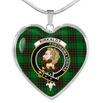 Kirkaldy Scottish Clan Heart Necklacemother's day gifts, gifts for mom, best gift for girlfriend, Tartan Heart Necklace Jewelry, Gold Heart Necklace, Silver Heart Necklace, Plaid Heart Necklace