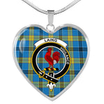 Laing Ancient Scottish Clan Heart Necklacemother's day gifts, gifts for mom, best gift for girlfriend, Tartan Heart Necklace Jewelry, Gold Heart Necklace, Silver Heart Necklace, Plaid Heart Necklace