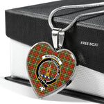 MacDougall Garthland Of Lochcarron Scottish Clan Heart Necklacemother's day gifts, gifts for mom, best gift for girlfriend, Tartan Heart Necklace Jewelry, Gold Heart Necklace, Silver Heart Necklace, Plaid Heart Necklace