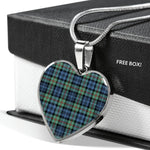 MacKinlay Ancient Scottish Clan Heart Necklacemother's day gifts, gifts for mom, best gift for girlfriend, Tartan Heart Necklace Jewelry, Gold Heart Necklace, Silver Heart Necklace, Plaid Heart Necklace