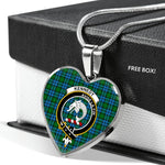 Kennedy Hunting Scottish Clan Heart Necklacemother's day gifts, gifts for mom, best gift for girlfriend, Tartan Heart Necklace Jewelry, Gold Heart Necklace, Silver Heart Necklace, Plaid Heart Necklace