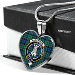 MacCallum Ancient Scottish Clan Heart Necklacemother's day gifts, gifts for mom, best gift for girlfriend, Tartan Heart Necklace Jewelry, Gold Heart Necklace, Silver Heart Necklace, Plaid Heart Necklace