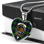 Leslie Hunting Scottish Clan Heart Necklacemother's day gifts, gifts for mom, best gift for girlfriend, Tartan Heart Necklace Jewelry, Gold Heart Necklace, Silver Heart Necklace, Plaid Heart Necklace